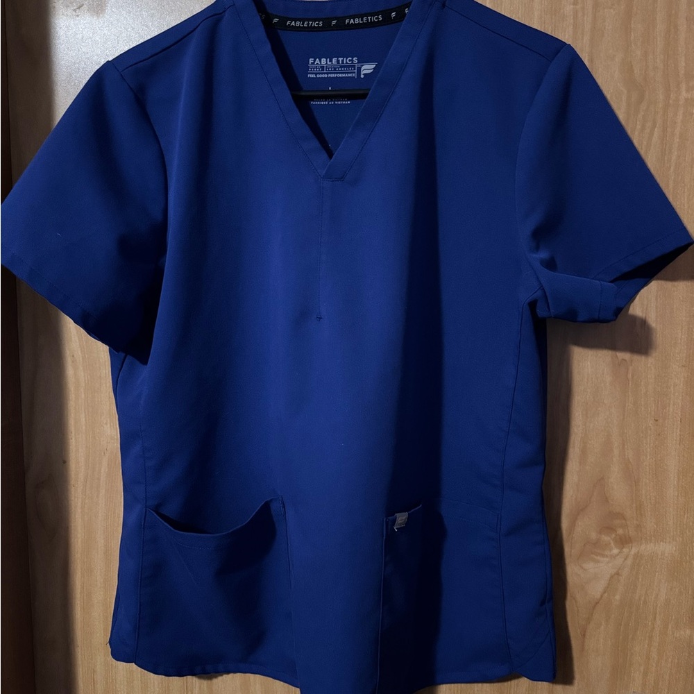 Fabletics Method 2 Packet Scrub Top Galaxy Blue